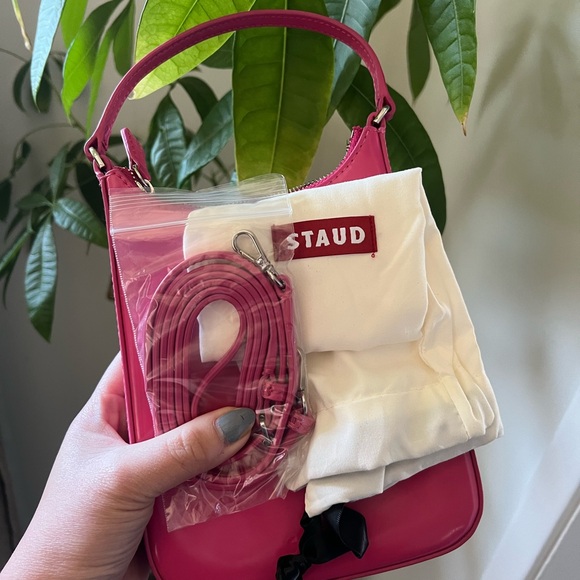 Staud Mini Alec Convertible Leather Top Handle Bag in Blossom - Picture 3 of 3